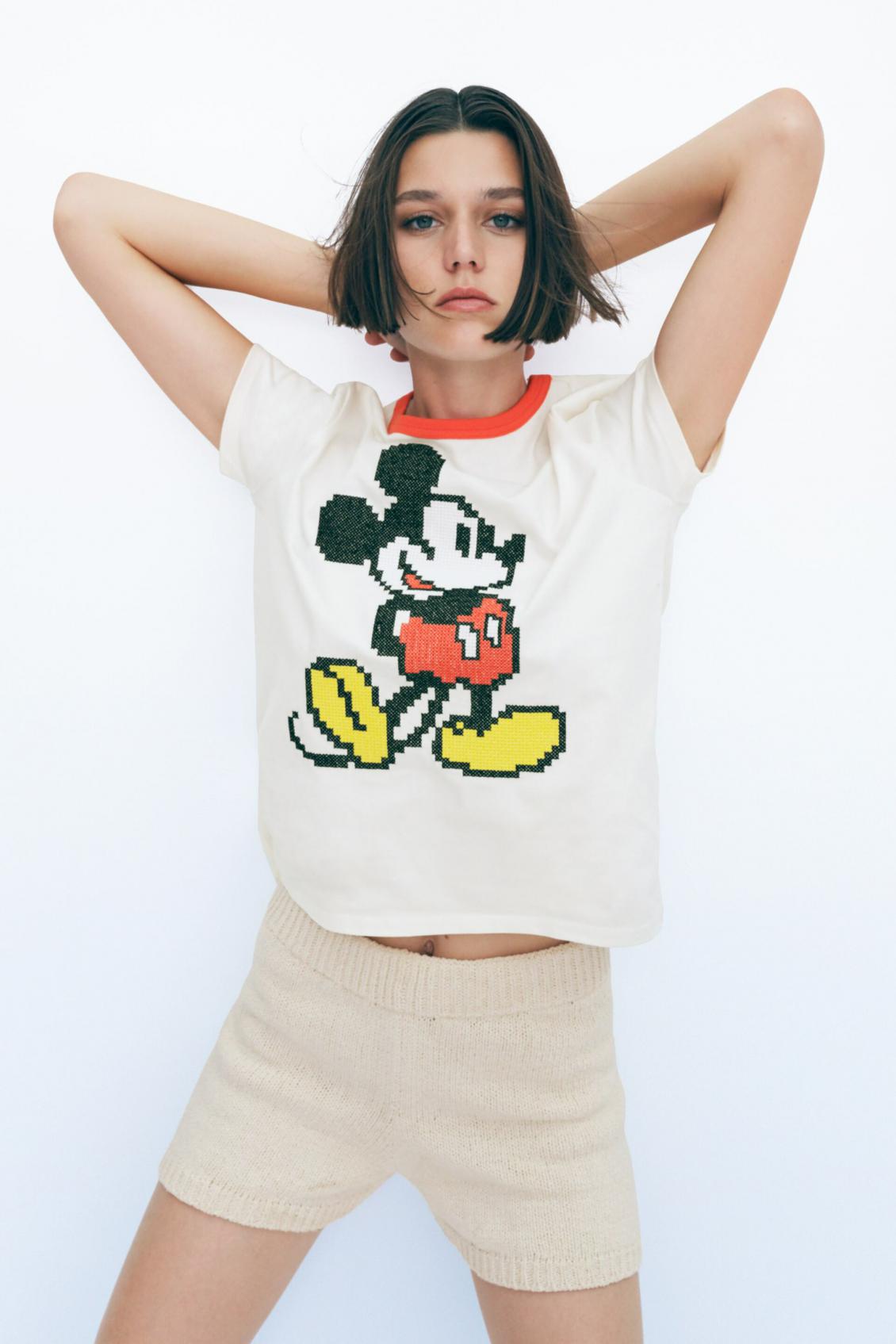 mordaz Fácil de suceder Histérico Camiseta Mickey Mouse ©Disney Blanco Mujer | Camisetas ZARA | Nedescina